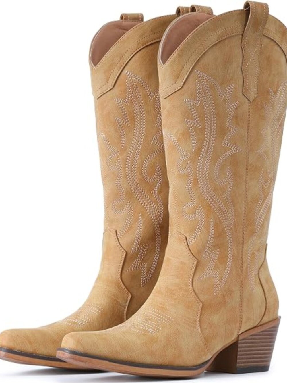 cowboy Boots For Women Western Cowgirl Boots Mid Calf Snip Toe